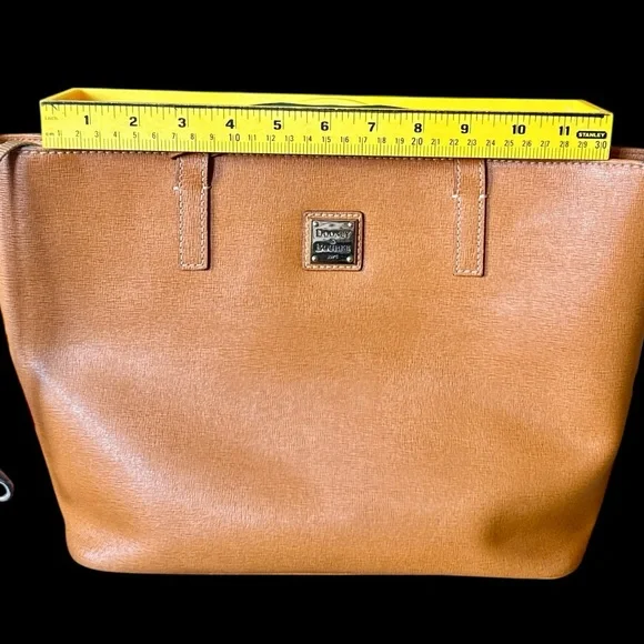 Dooney & Bourke Vintage Tan Leather Tote with Gold Hardware - Picture 12 of 13
